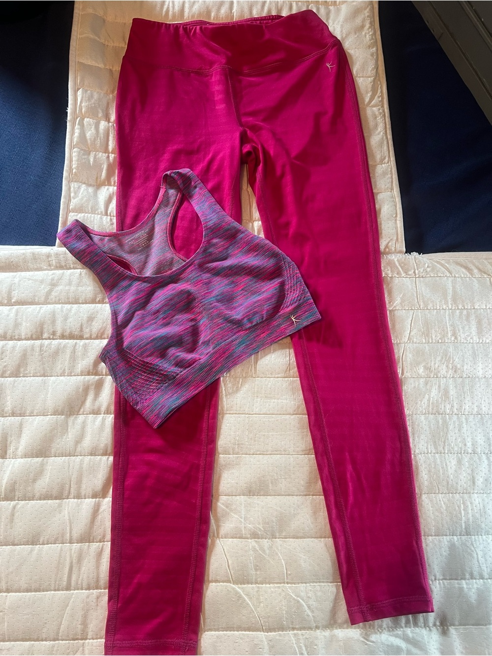 Danskin Now Magenta Leggings with Multicolor Sports Bra